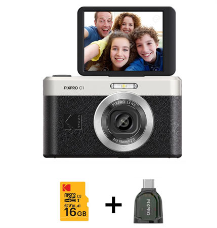 Kodak Pixpro C1 Svart Digitalkamera med m16 gb minneskort samt läsare